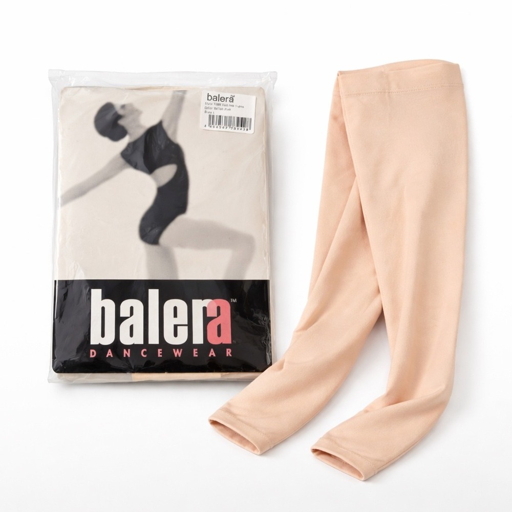 Balera Footless‎ Tights Ballet Pink Size L Dance Nylon Spandex NEW - Picture 2 of 5